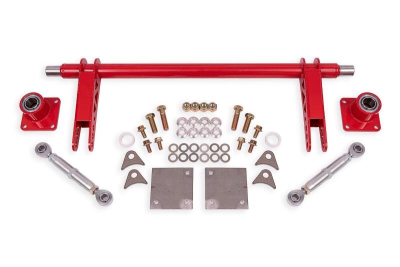 Ford Mustang Sway Bar Kit - Rear - BMR Suspension - 1.375in Hollow, Weld-on, Three-way Adjustable - Red - `79-`04
